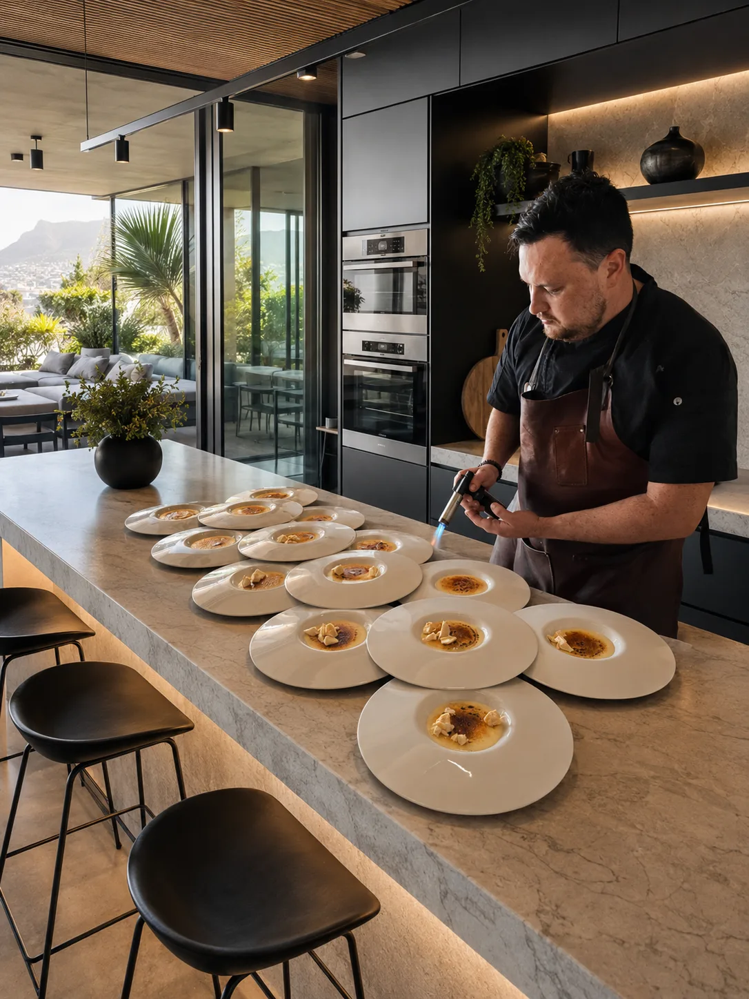 Luxury Private Chef preparing fine dining in a Camps Bay villa